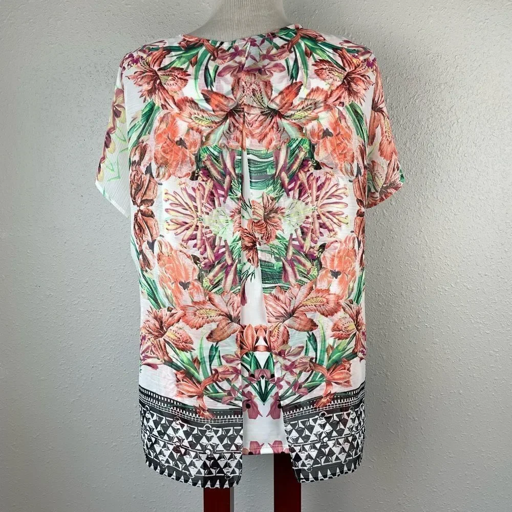 Style & Co. Floral Tunic Top Size M EUC